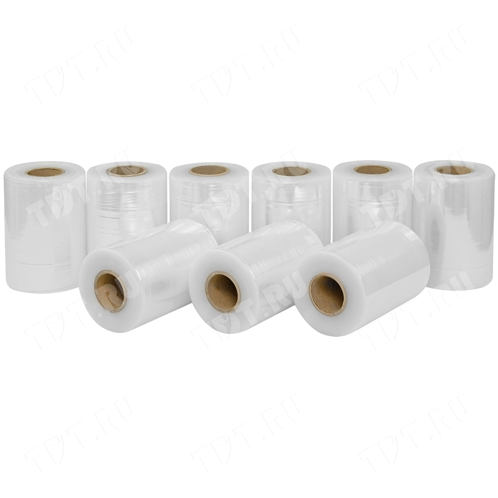 Стрейч пленка прозрачная, микро-ролик, 125 мм, 20 мкм, 0.5 кг, 1 сорт