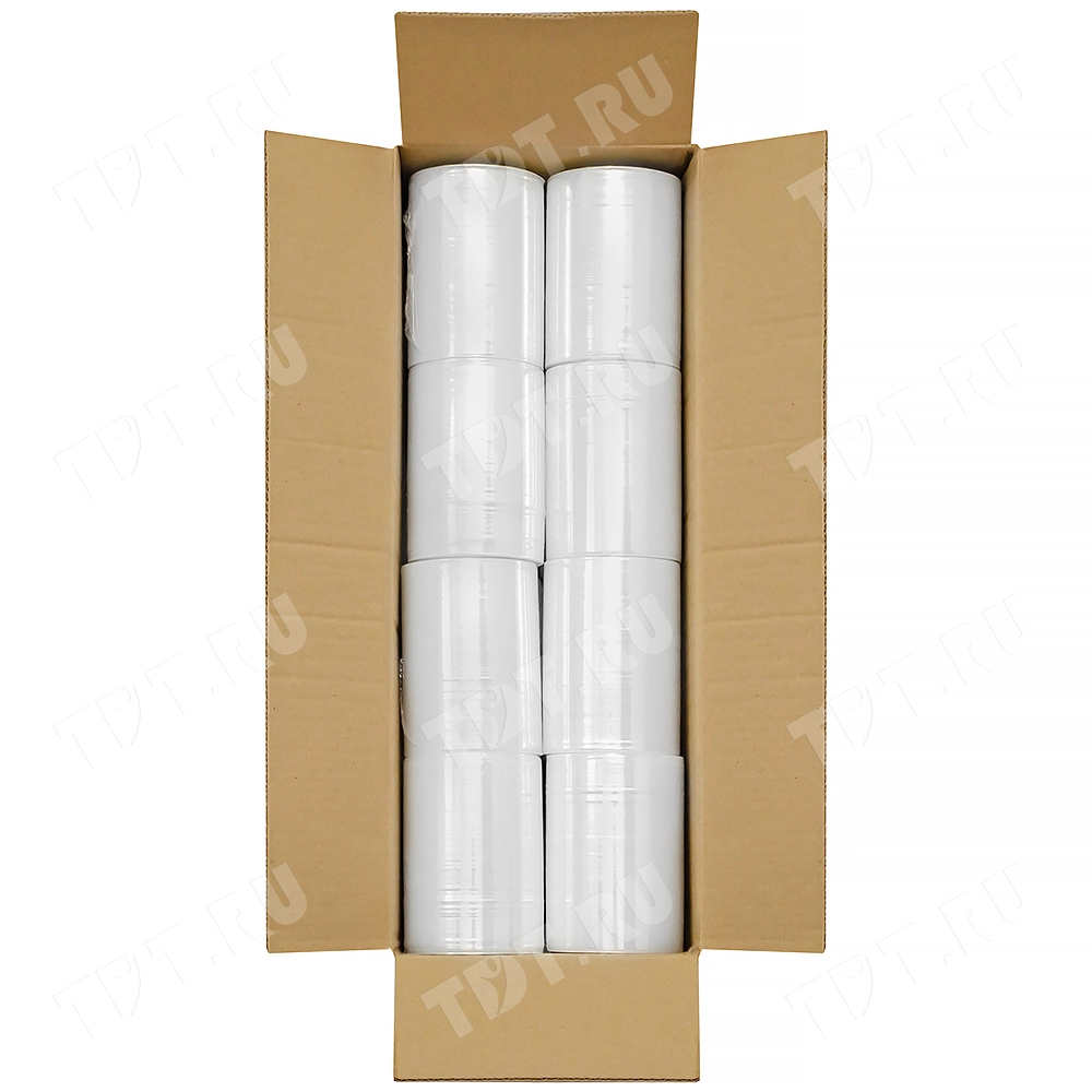 Стрейч пленка прозрачная, микро-ролик, 125 мм, 20 мкм, 0.5 кг, 1 сорт