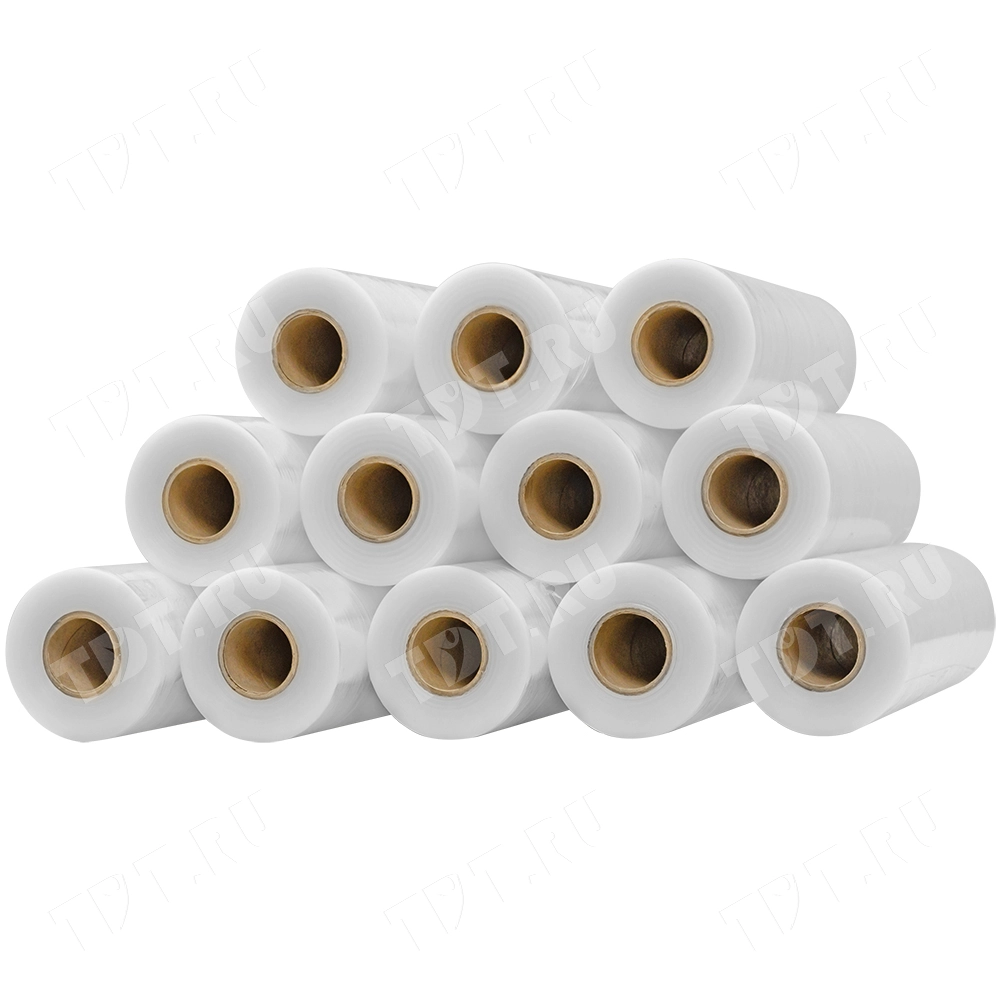 Стрейч пленка прозрачная, мини-ролик, 250 мм, 20 мкм, 1.0 кг, 1 сорт