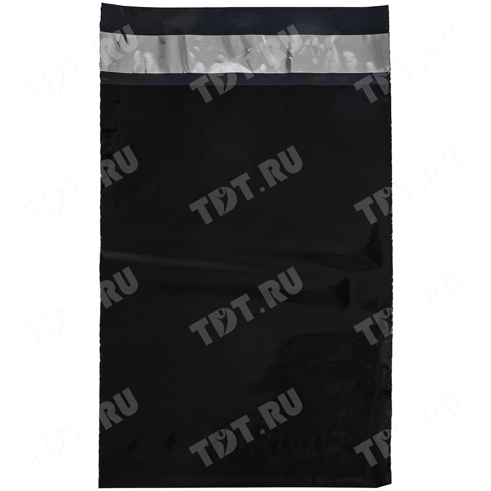 Курьер-пакет чёрный, без кармана, 300*400+40 мм, 50 мкм, 50 шт.