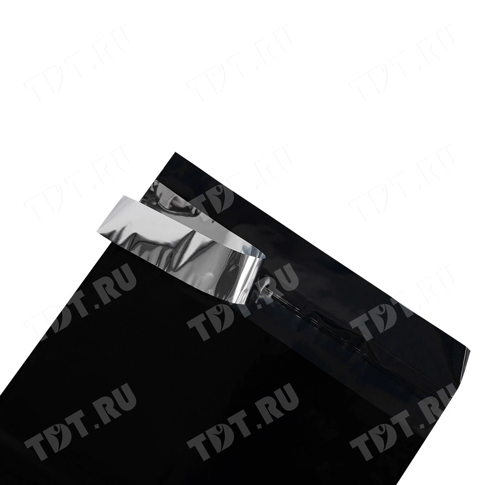 Курьер-пакет чёрный, без кармана, 300*400+40 мм, 50 мкм, 50 шт.