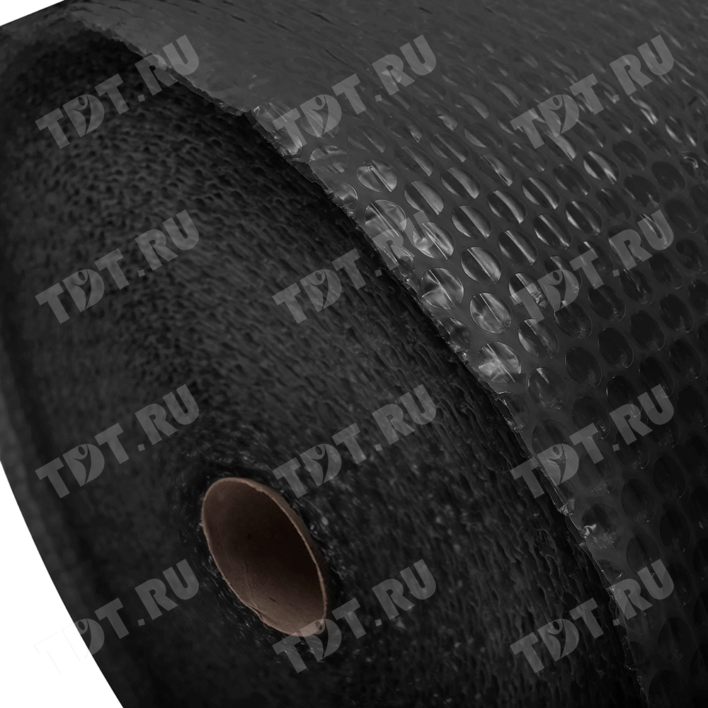 Воздушно пузырьковая пленка, 50*0.6 м «Black bubble», 60 г/м², чёрная, трёхслойная