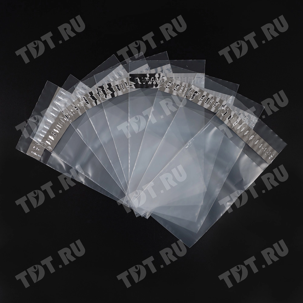 Курьер-пакет прозрачный, без кармана, 100*150+40 мм, 50 мкм, 100 шт.