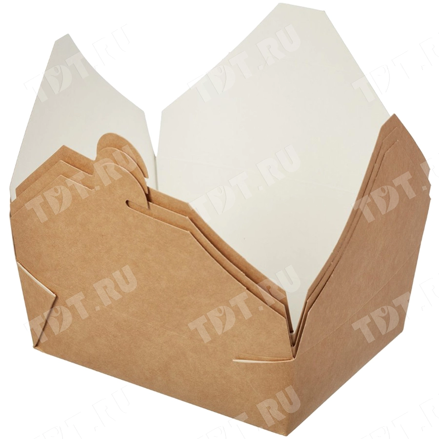 Контейнер с клапанами «Fold Box», крафт, 950 мл, 170*135*50 мм, 60 шт.