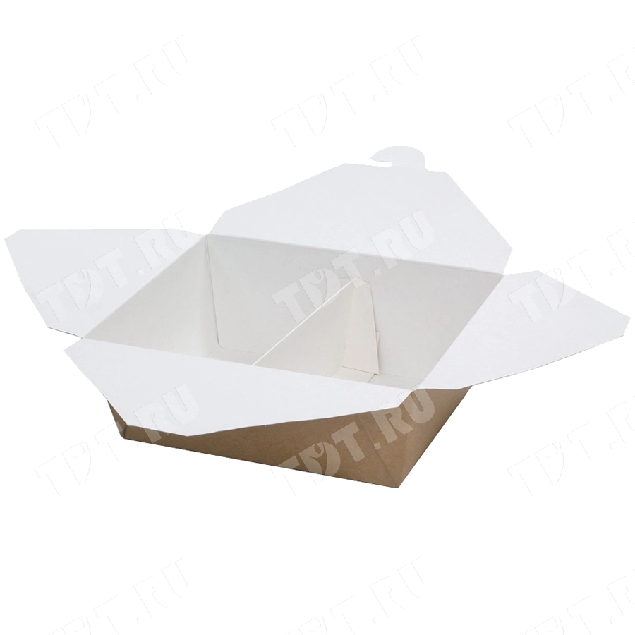Контейнер с клапанами «Fold Box», крафт, 1400 мл, 176*150*65 мм, 45 шт.