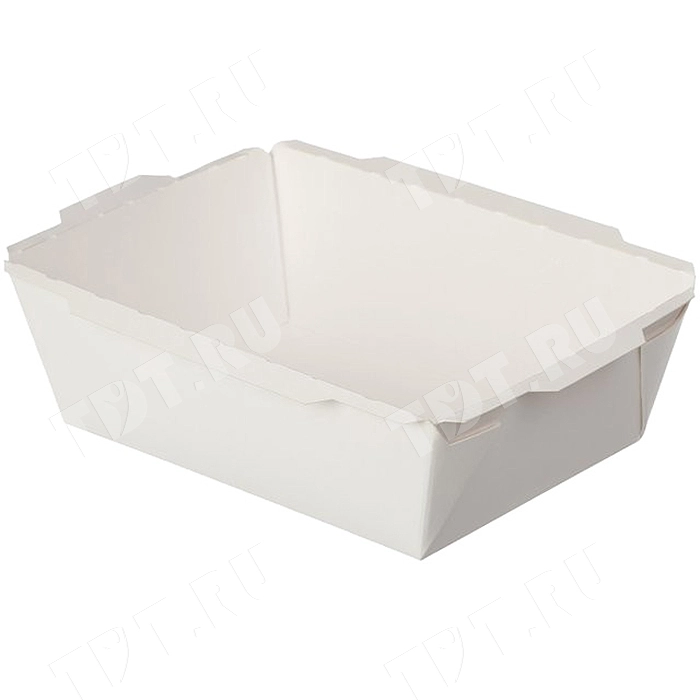 Контейнер «Crystal Box» с прозрачной крышкой, белый, 400 мл, 145*95*45 мм, 50 шт.