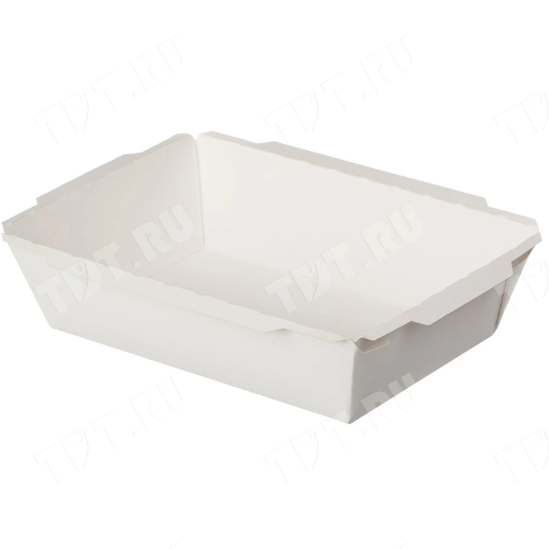 Контейнер «Crystal Box» с прозрачной крышкой, белый, 500 мл, 165*120*45 мм, 50 шт.