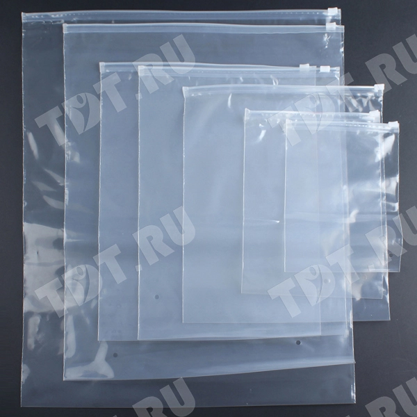 Пакет ПВД с замком слайдер 15*20 см, 60 мкм, прозрачный, 50 шт.