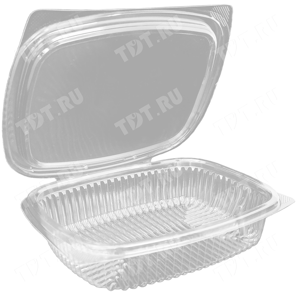 Контейнер с откидной крышкой, прозрачный, 350 мл, 155*129*34 мм, 82 шт.