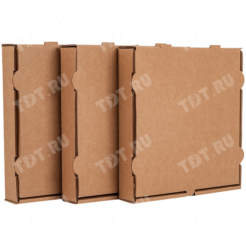 Коробка для пиццы, бурая, 250*250*40 мм