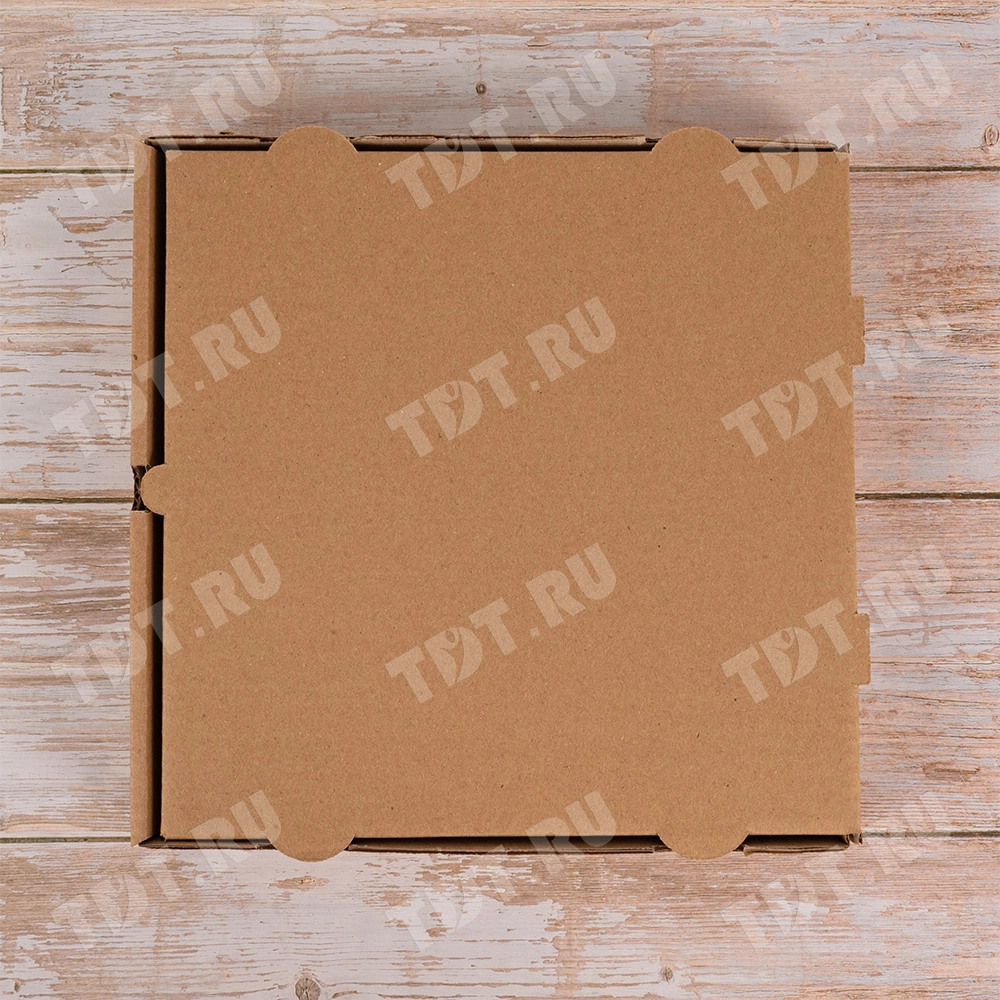 Коробка для пиццы, бурая, 280*280*40 мм