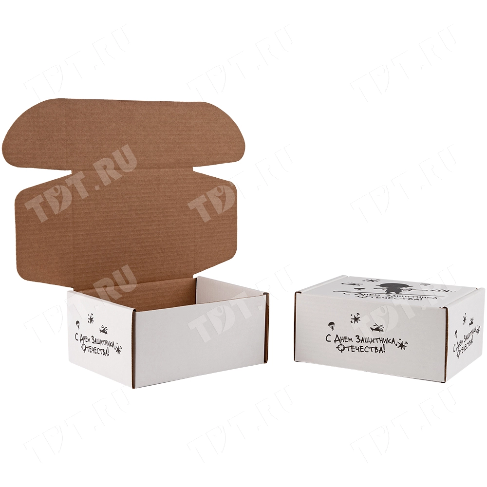 Подарочная коробка «С 23 Февраля! - Моему защитнику», беленая, 216*175*106 мм