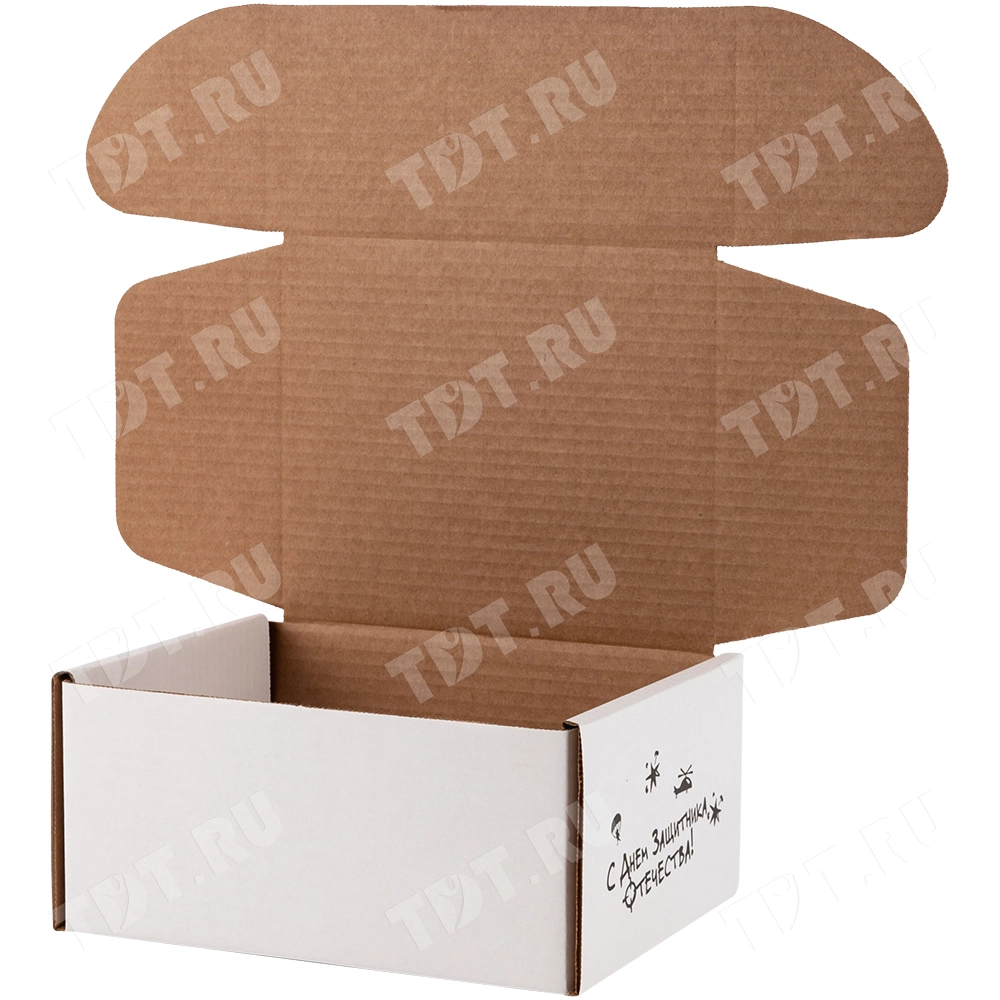 Подарочная коробка «С 23 Февраля! - Моему защитнику», беленая, 216*175*106 мм