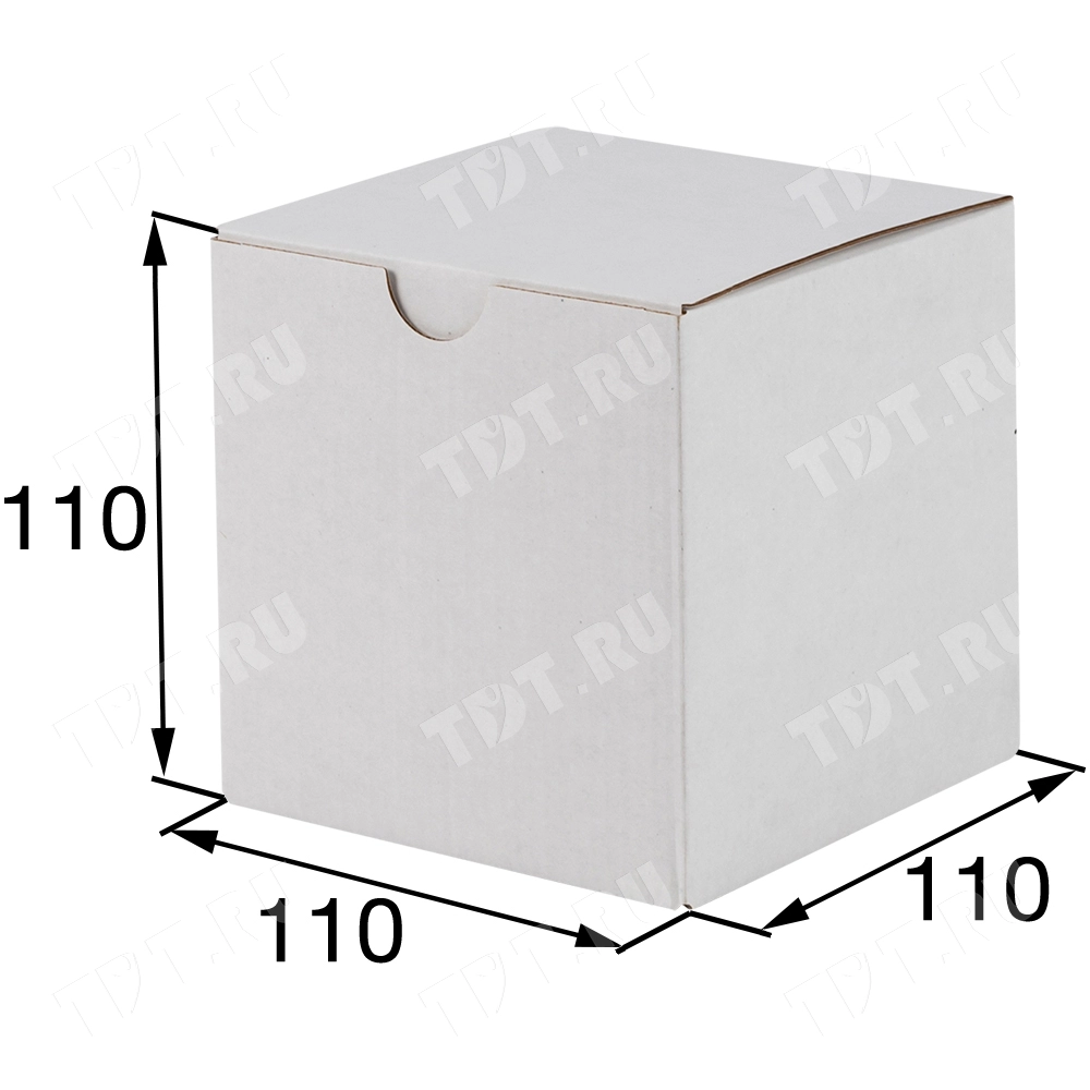 Самосборный короб №240/1, белый, складное дно, 110*110*110 мм, Т-22 Е
