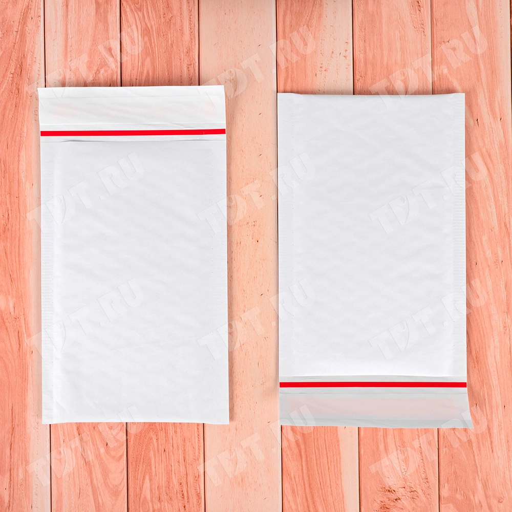 Белый крафт пакет с прослойкой и стрип-лентой, 14*22 см, В/00