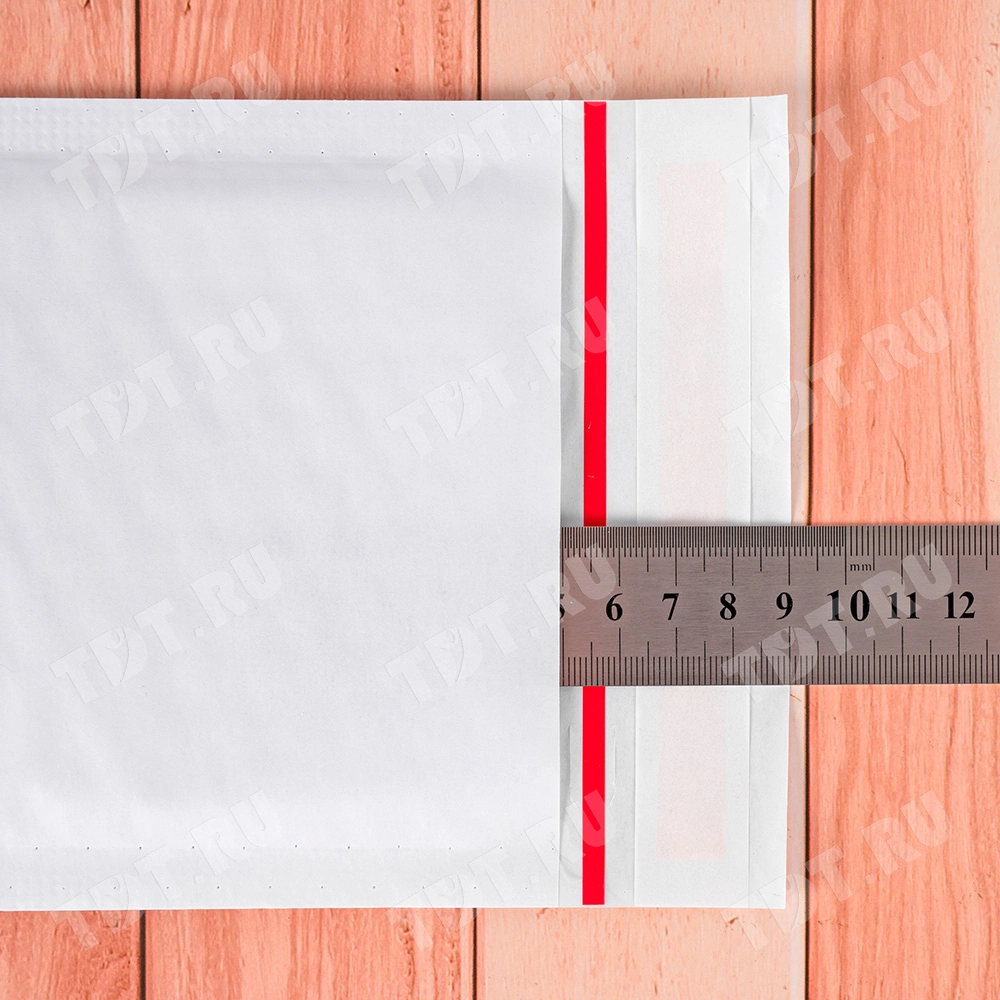 Белый крафт пакет с прослойкой и стрип-лентой, 14*22 см, В/00