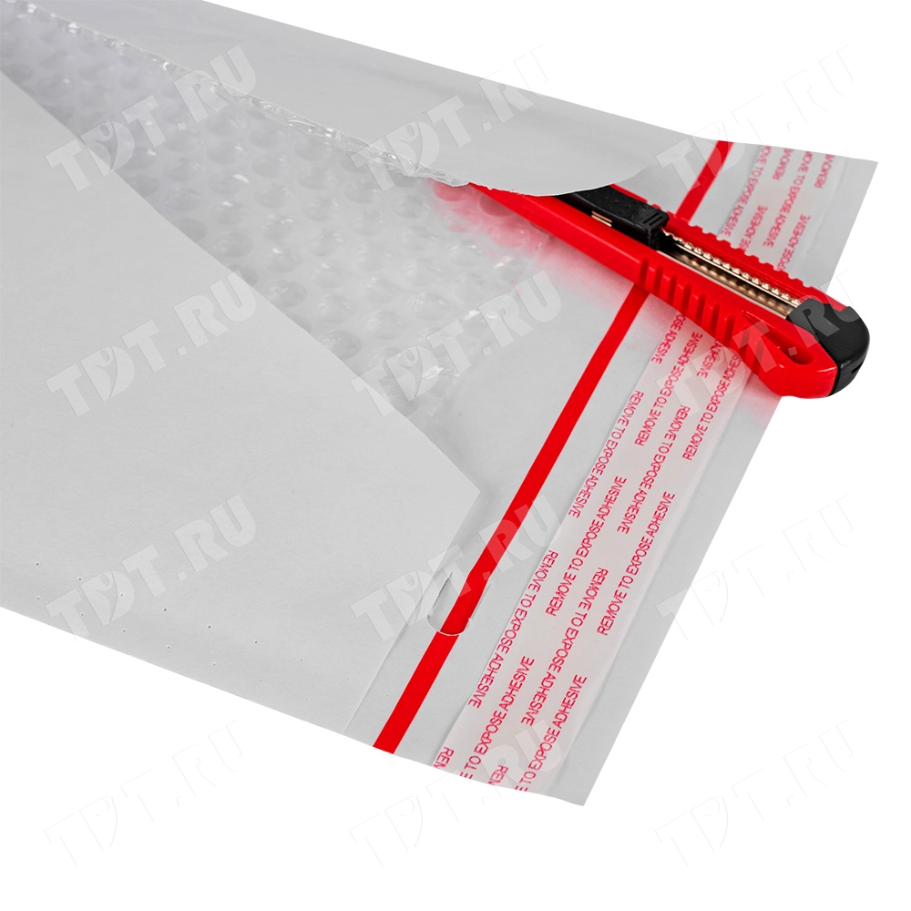 Белый крафт пакет с прослойкой и стрип-лентой, 20*27 см, D/1