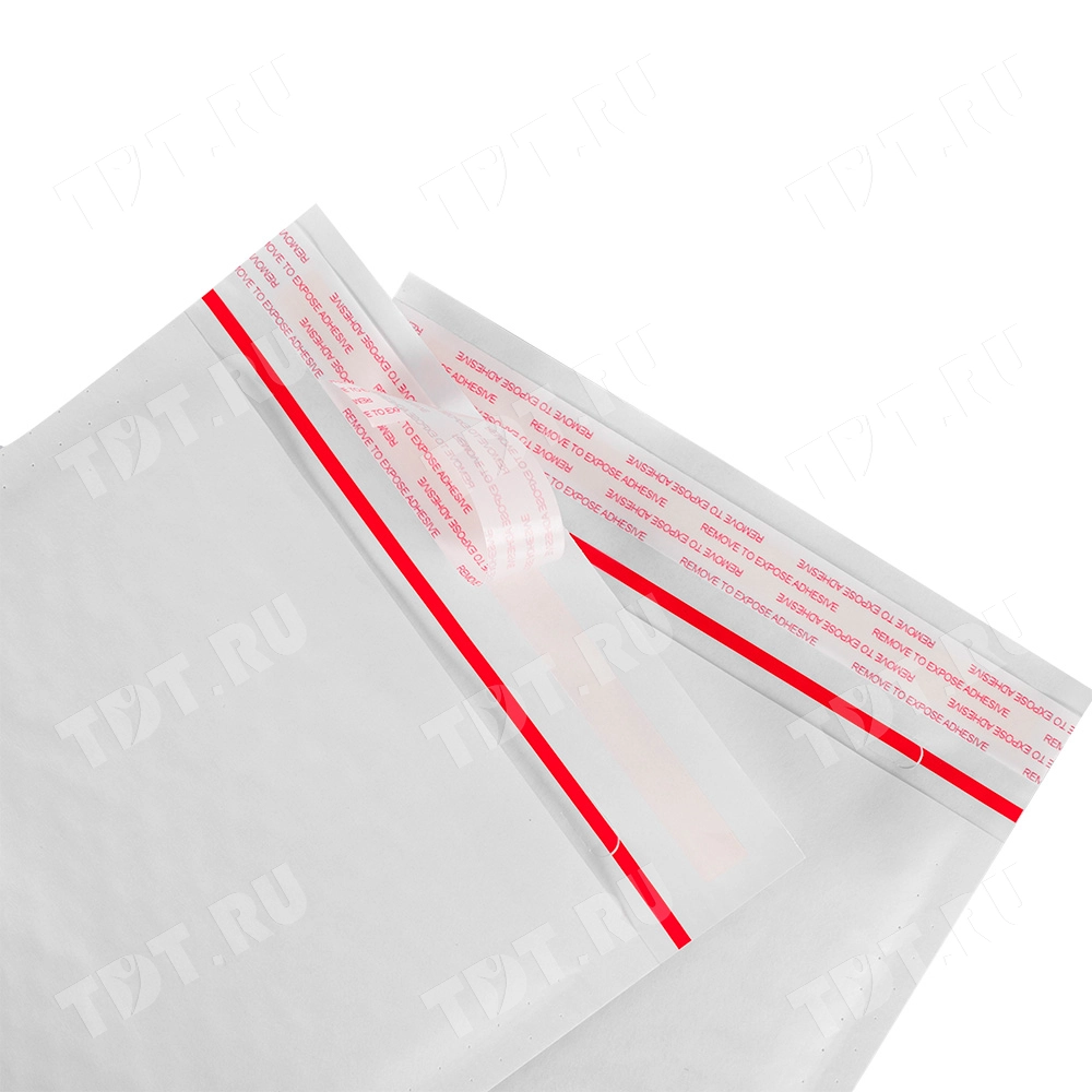 Белый крафт пакет с прослойкой и стрип-лентой, 20*27 см, D/1