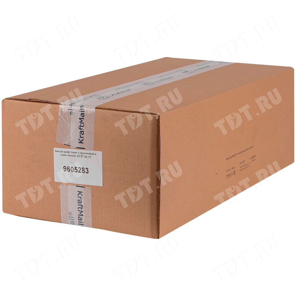 Белый крафт пакет с прослойкой и стрип-лентой, 20*27 см, D/1