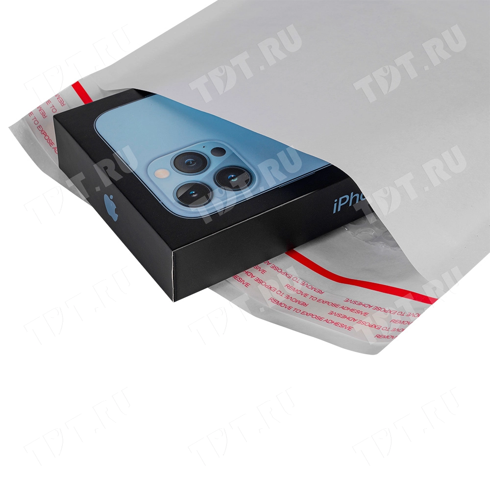 Белый крафт пакет с прослойкой и стрип-лентой, 20*27 см, D/1