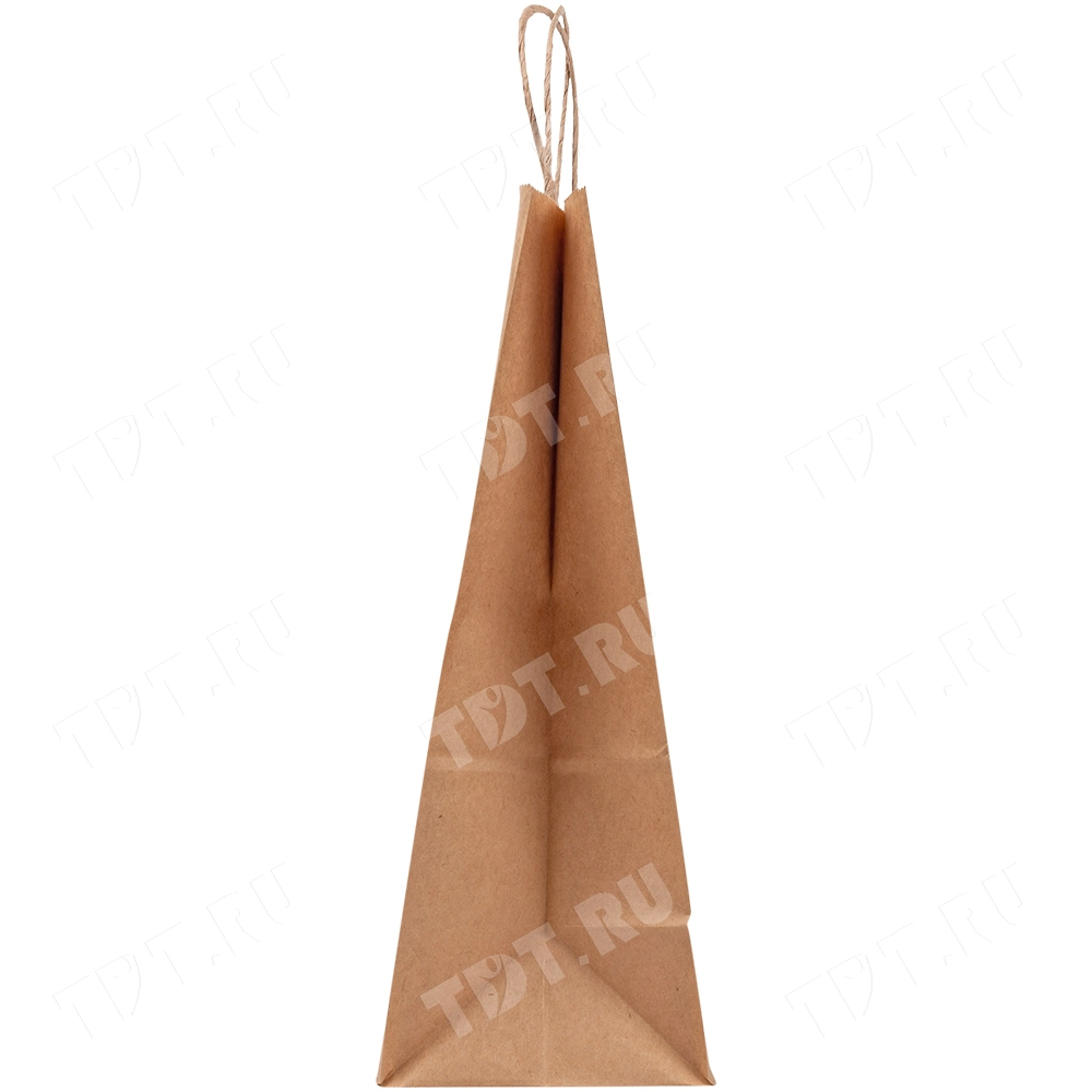Крафт пакет с крученой ручкой, 80 г/м², 32*12*29 см