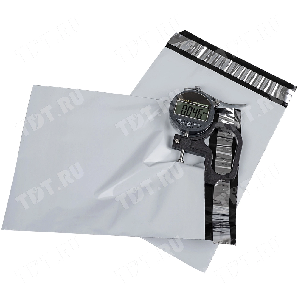 Курьер-пакет белый без печати, без кармана, 190*240+40 мм, 50 мкм, 100 шт.