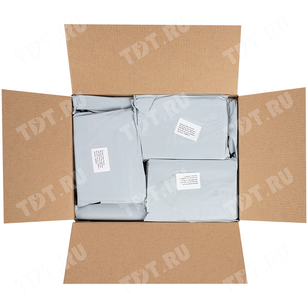Курьер-пакет белый без печати, без кармана, 190*240+40 мм, 50 мкм, 100 шт.
