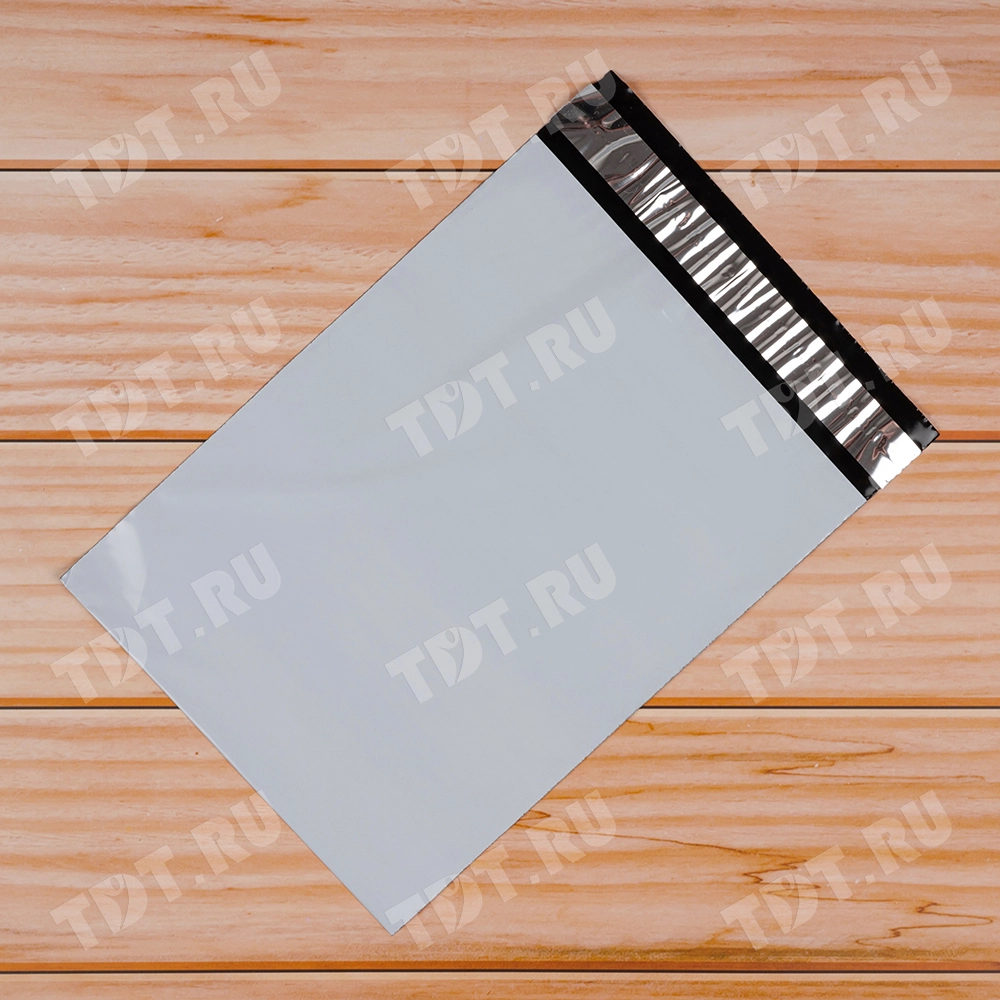 Курьер-пакет белый без печати, без кармана, 240*320+40 мм, 50 мкм, 100 шт.