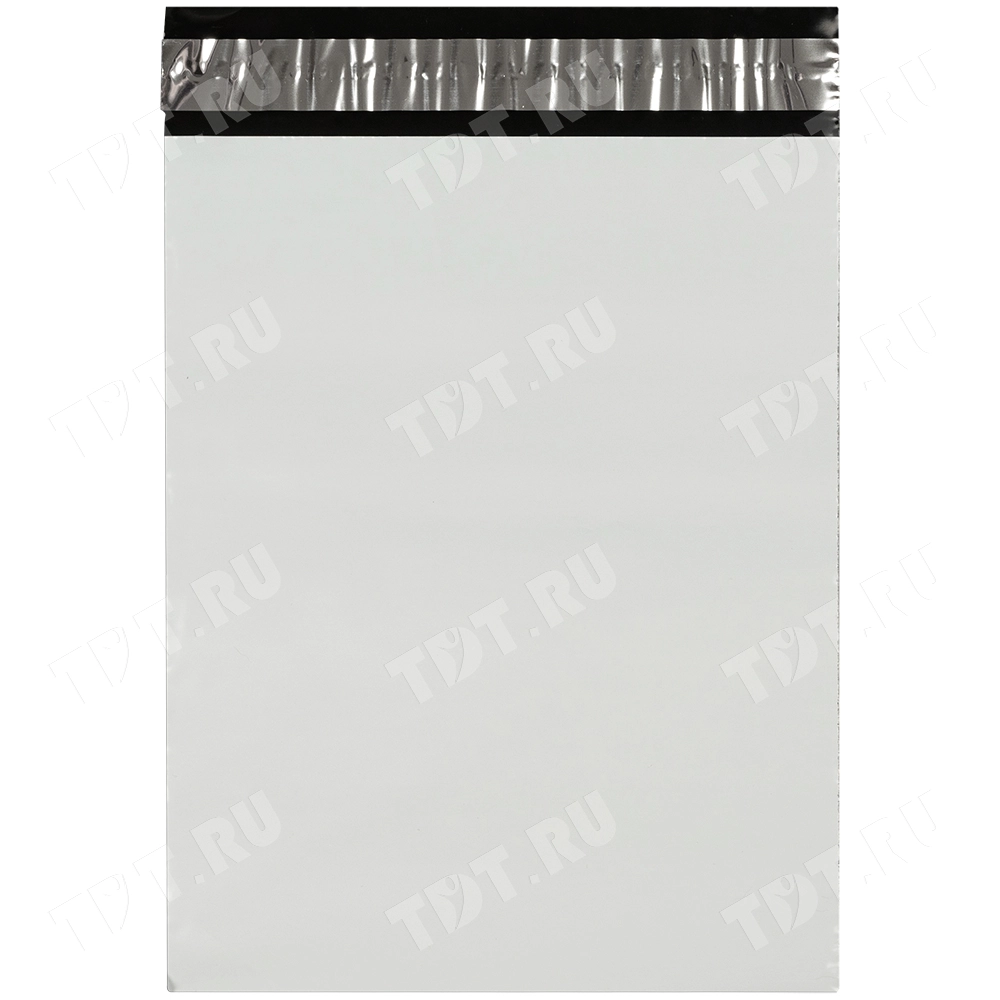 Курьер-пакет белый без печати, без кармана, 240*320+40 мм, 50 мкм, 100 шт.