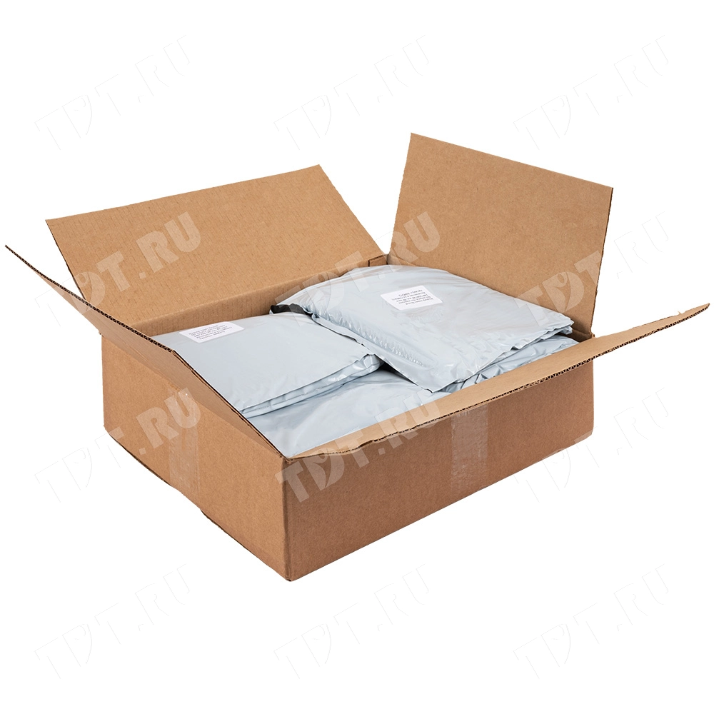 Курьер-пакет белый без печати, без кармана, 240*320+40 мм, 50 мкм, 100 шт.