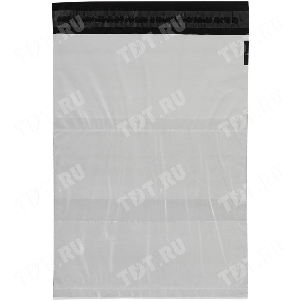 Курьер-пакет белый без печати, с карманом, 240*320+40 мм, 50 мкм, 100 шт.