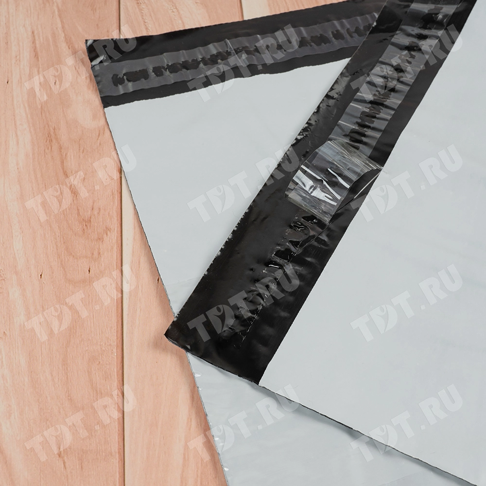 Курьер-пакет белый без печати, с карманом, 240*320+40 мм, 50 мкм, 100 шт.