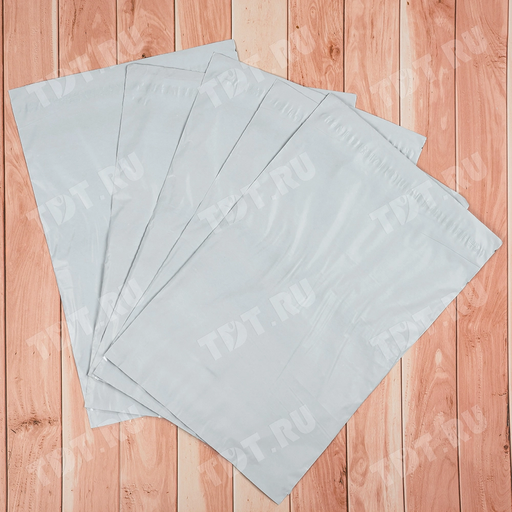 Курьер-пакет белый без печати, с карманом, 240*320+40 мм, 50 мкм, 100 шт.
