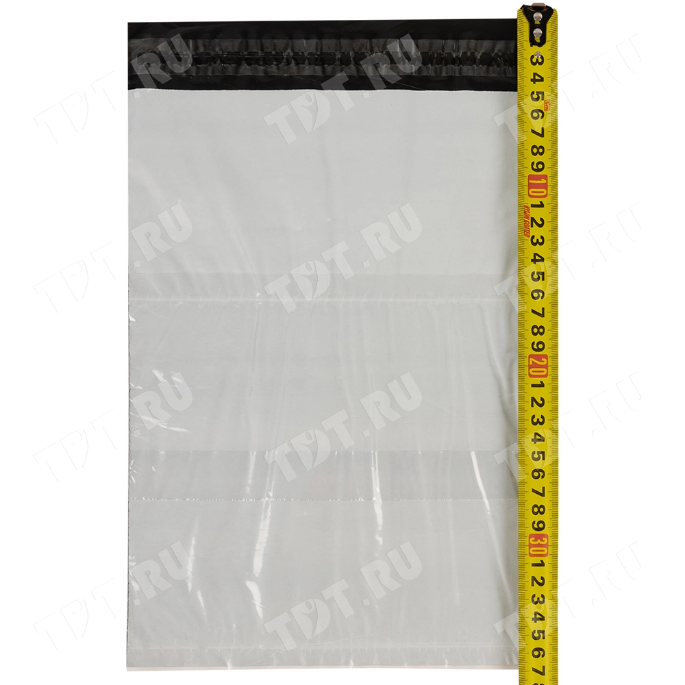 Курьер-пакет белый без печати, с карманом, 240*320+40 мм, 50 мкм, 100 шт.