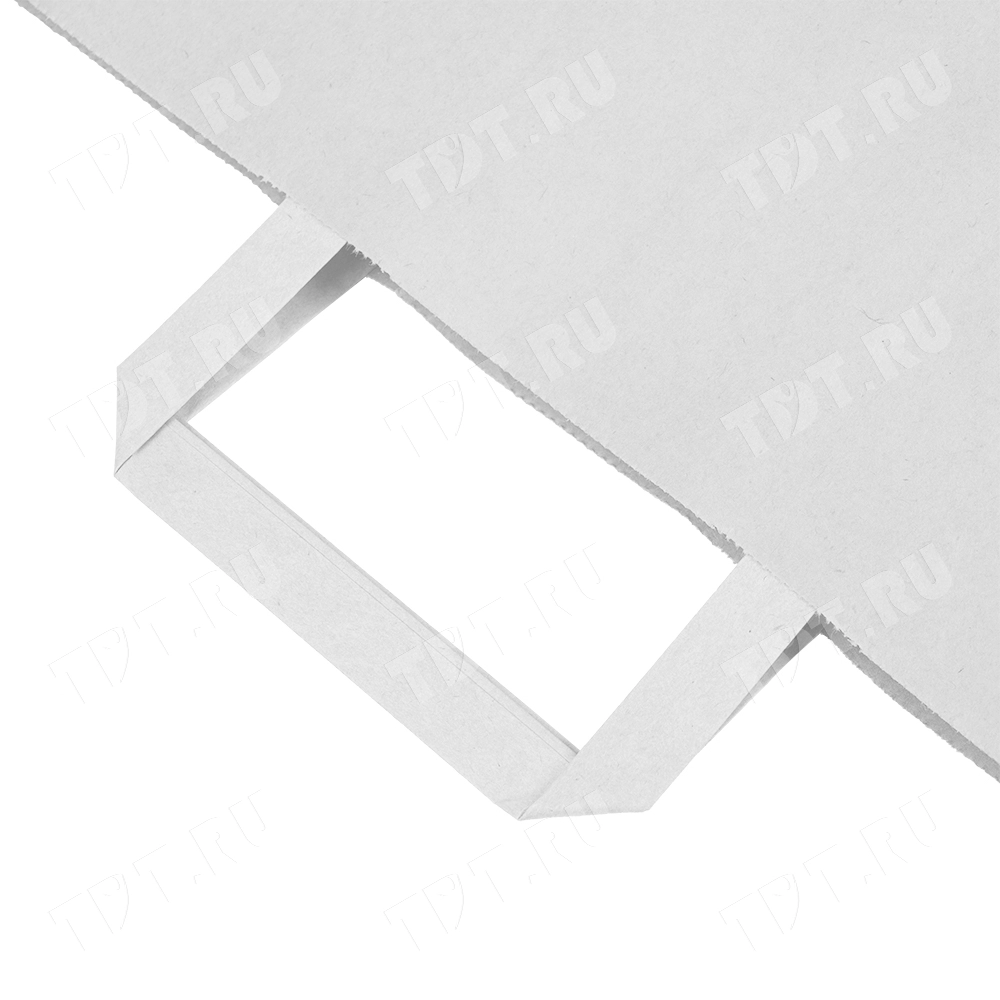 Белый пакет с плоской ручкой, 80 г/м², 24*14*28 см