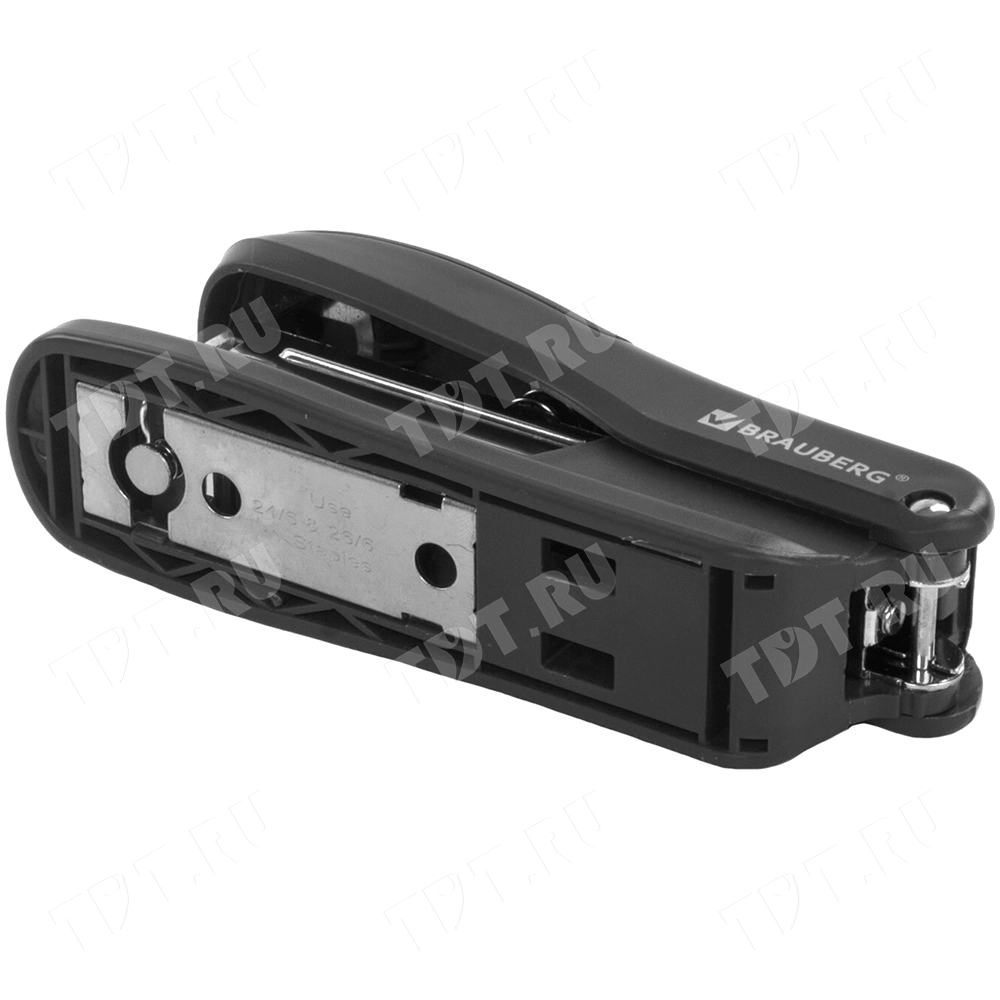 Степлер BRAUBERG «SX-39» для скоб №24/6 и №26/6, пластик, черный, 25 листов