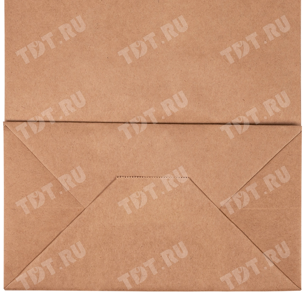 Крафт пакет с плоской ручкой, 70 г/м², 26*15*35 см