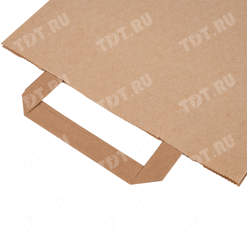 Крафт пакет с плоской ручкой, двухслойный, 70 г/м², 22*9*33 см