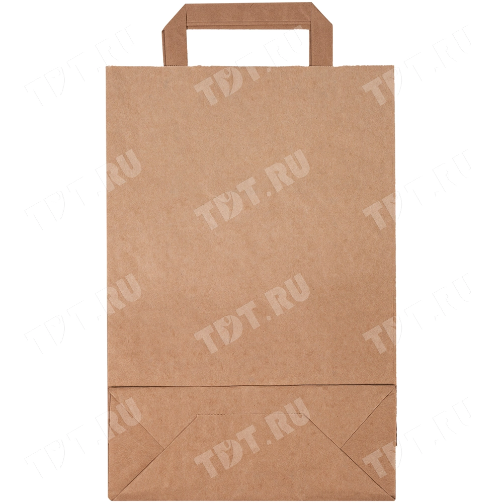 Крафт пакет с плоской ручкой, двухслойный, 70 г/м², 22*9*33 см