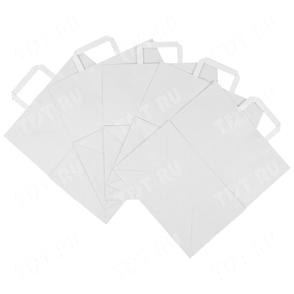 Белый пакет с плоской ручкой, 80 г/м², 32*18*32 см