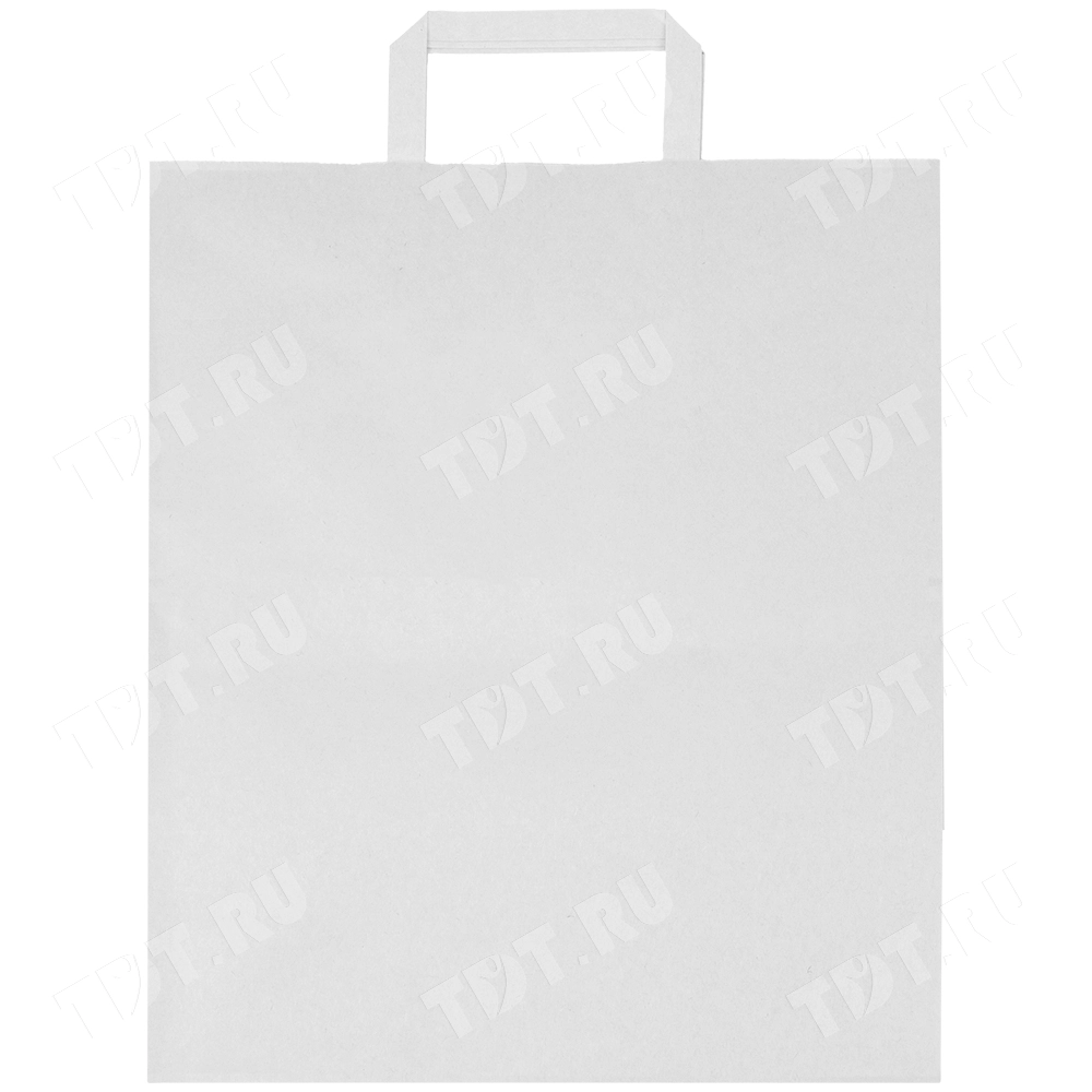 Белый пакет с плоской ручкой, 80 г/м², 32*18*32 см