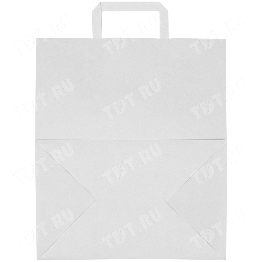 Белый пакет с плоской ручкой, 80 г/м², 32*18*32 см