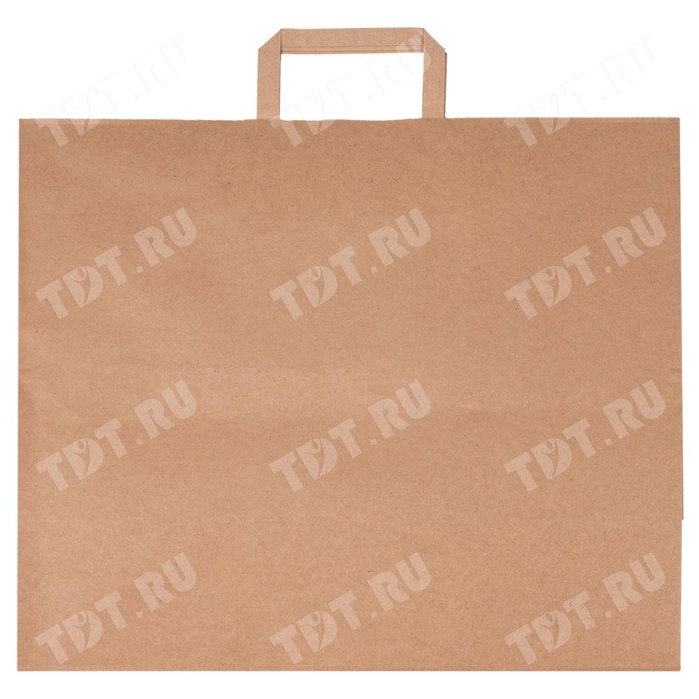 Крафт пакет с плоской ручкой, 90 г/м², 44.5*18*37 см
