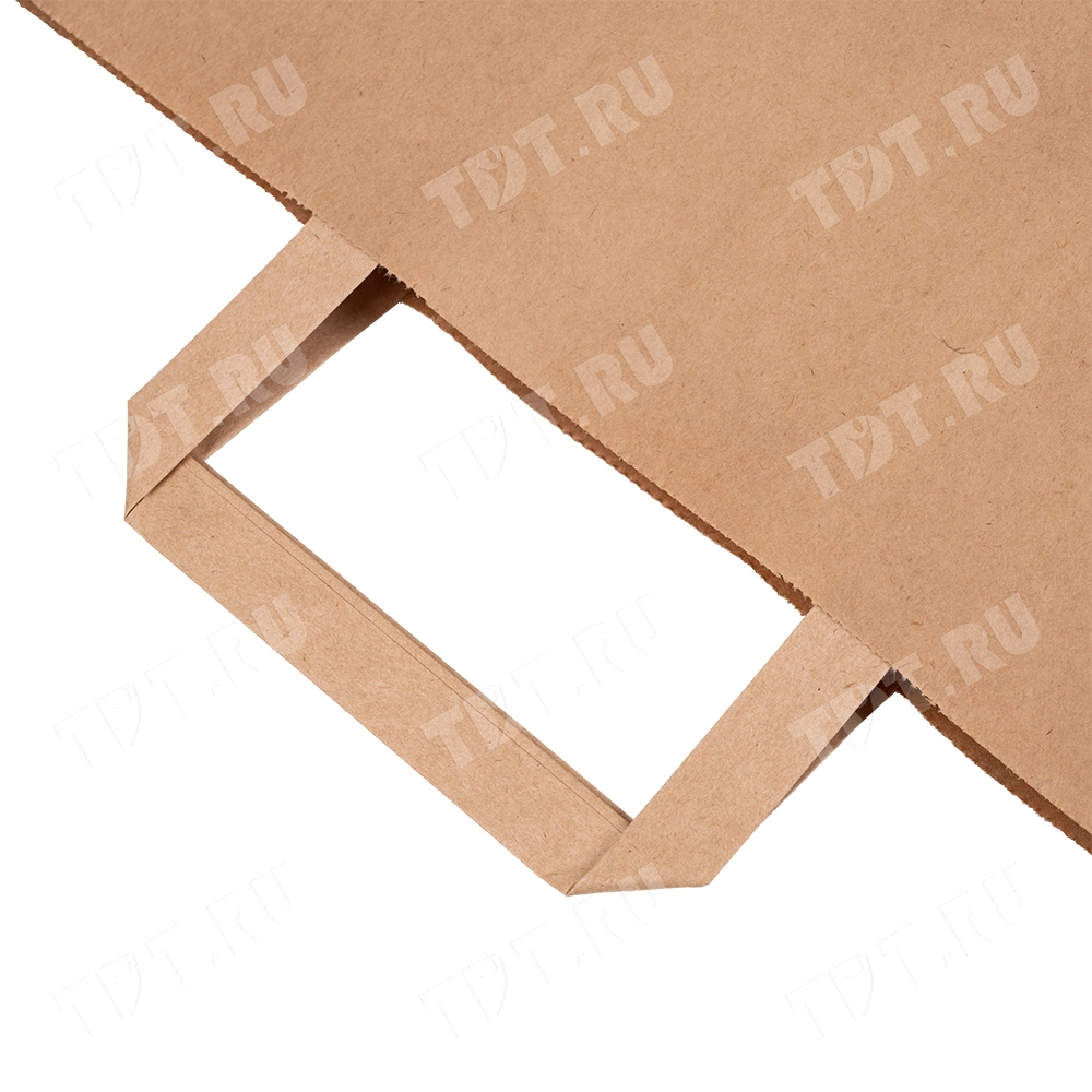 Крафт пакет с плоской ручкой, 90 г/м², 44.5*18*37 см