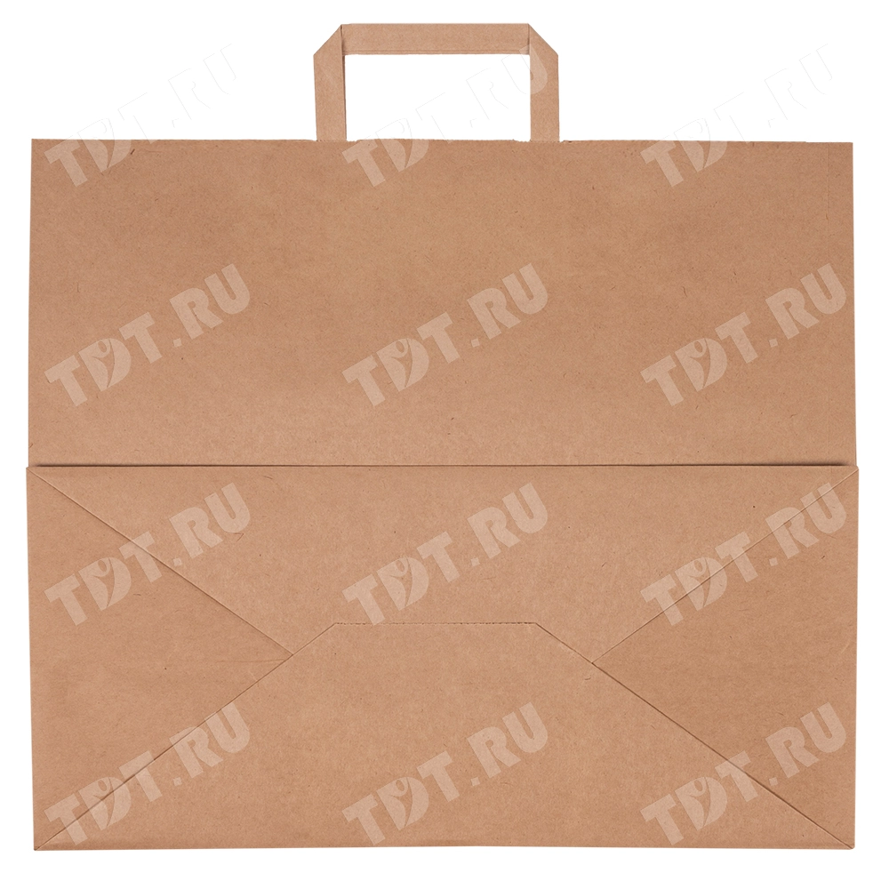 Крафт пакет с плоской ручкой, 90 г/м², 44.5*18*37 см
