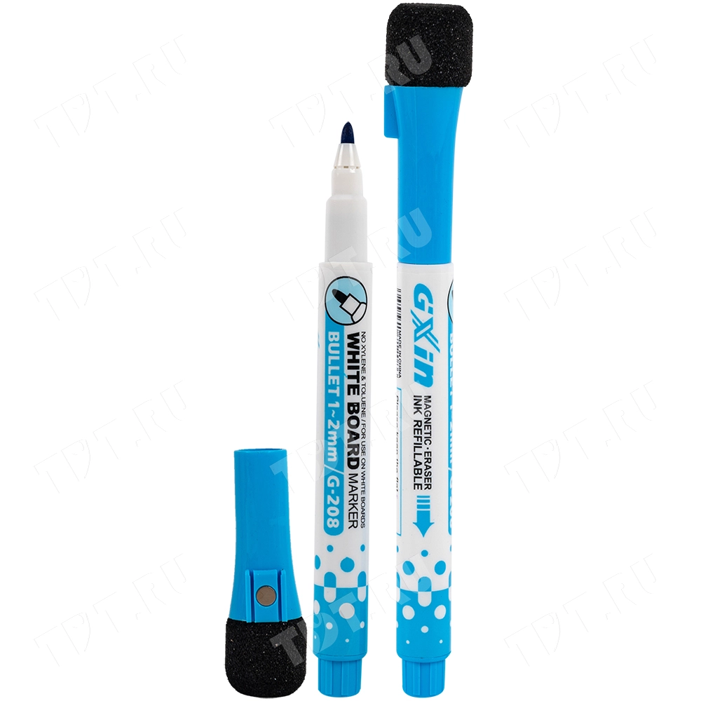 Маркер с ластиком Gxin G-208CL/8 для магнитной доски, набор 8 цветов, 2 мм, 8 шт./уп.