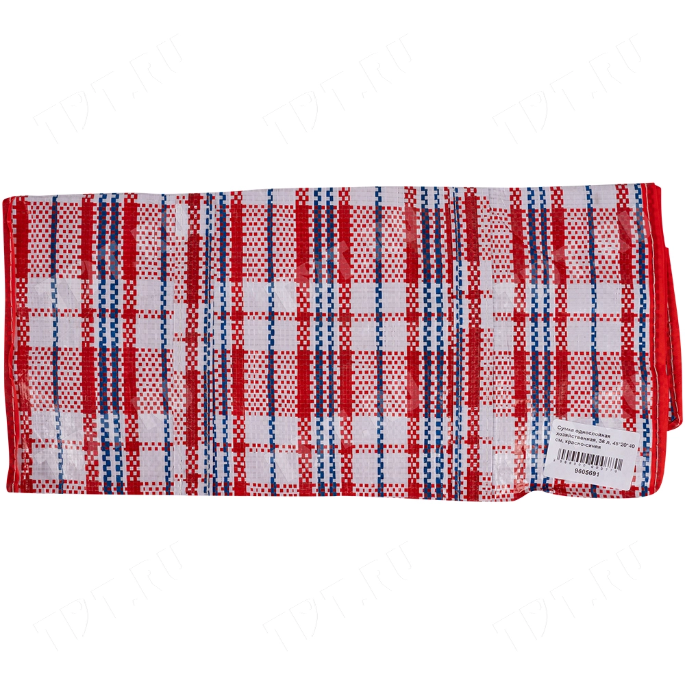 Сумка однослойная хозяйственная, 36 л, 45*20*40 см, красно-синяя