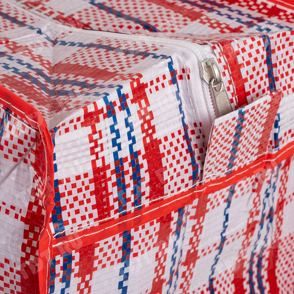 Сумка однослойная хозяйственная, 36 л, 45*20*40 см, красно-синяя