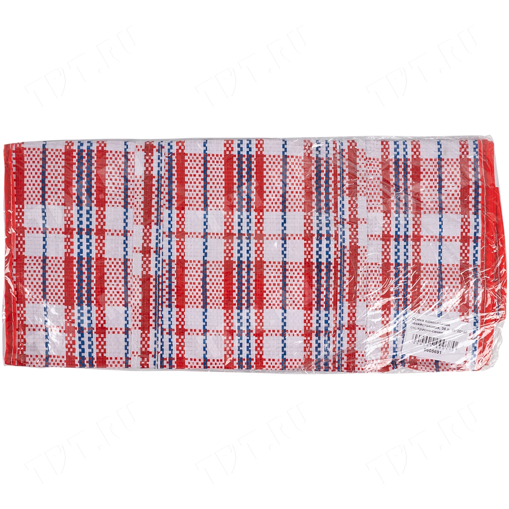 Сумка однослойная хозяйственная, 36 л, 45*20*40 см, красно-синяя