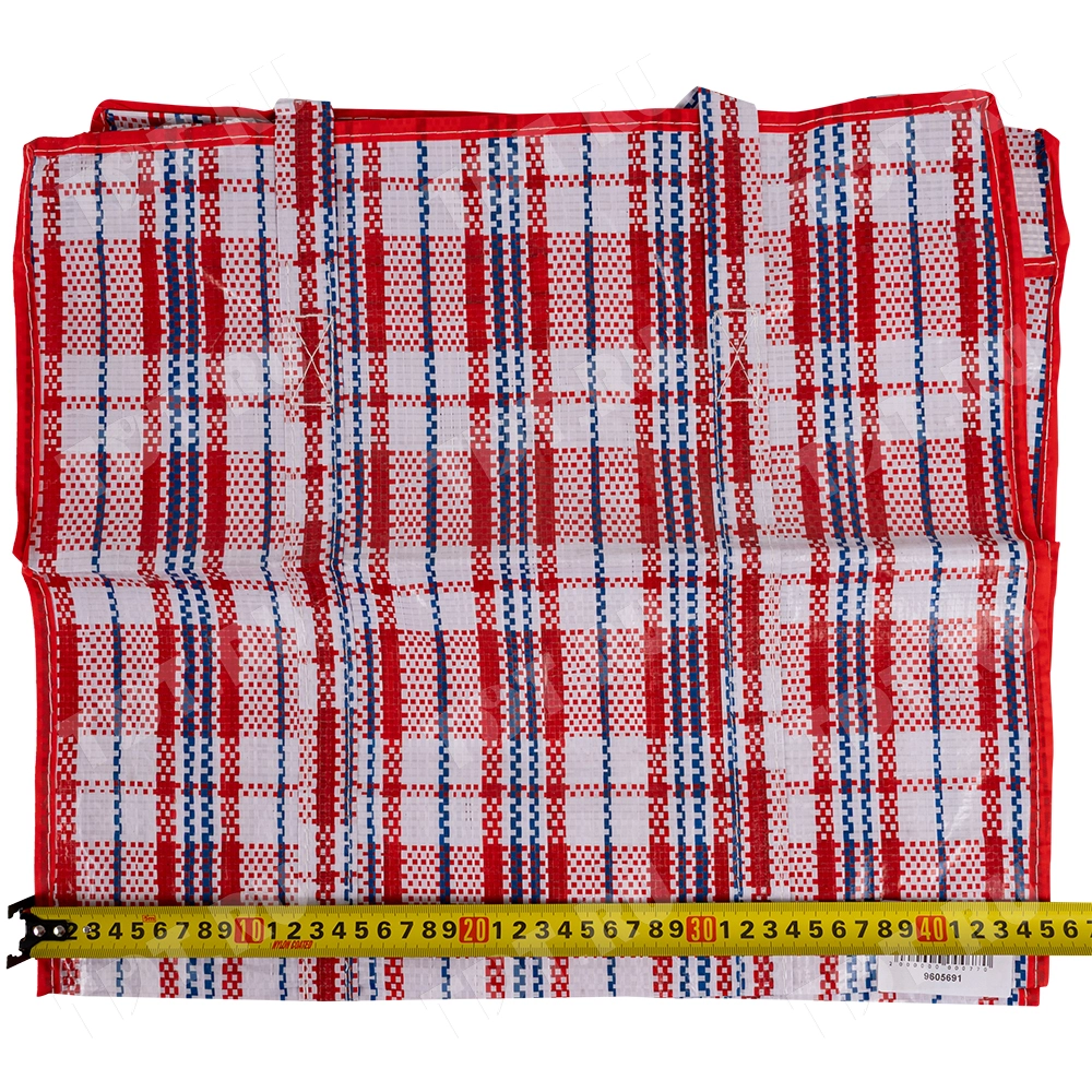 Сумка однослойная хозяйственная, 36 л, 45*20*40 см, красно-синяя